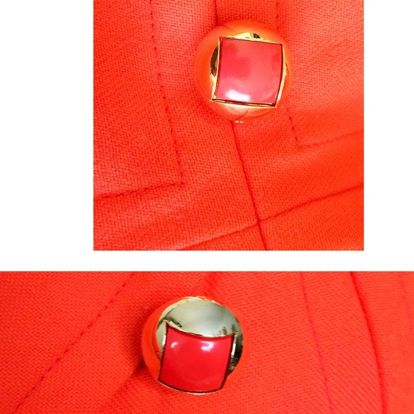 Vintage 1970s Howard Wolf Womens Orange Red Pant Suit Double Beast - Picture 12 of 13